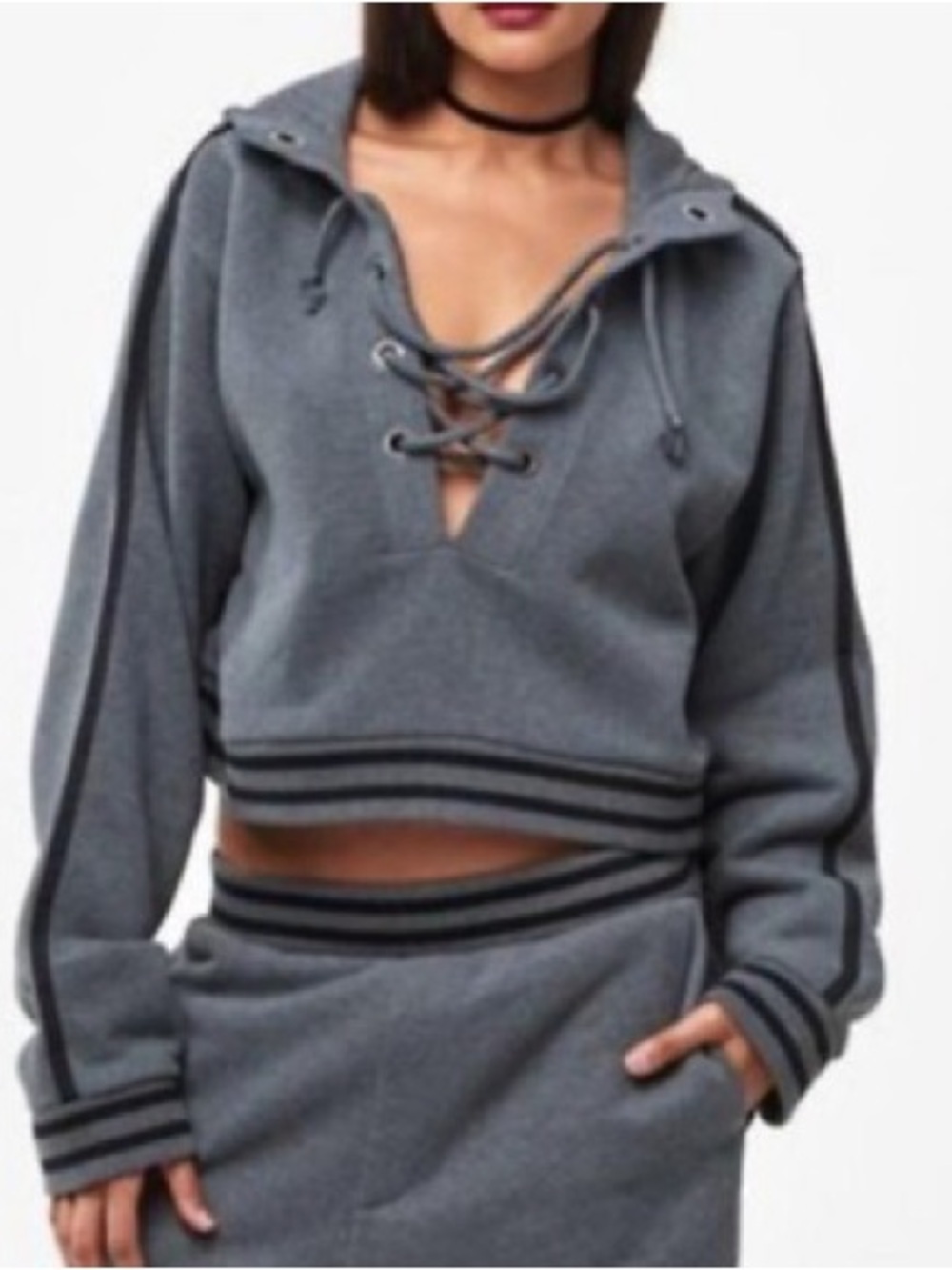 NWOT Savage x Fenty Rihanna Oversized Rising Sun Crop Hoodie